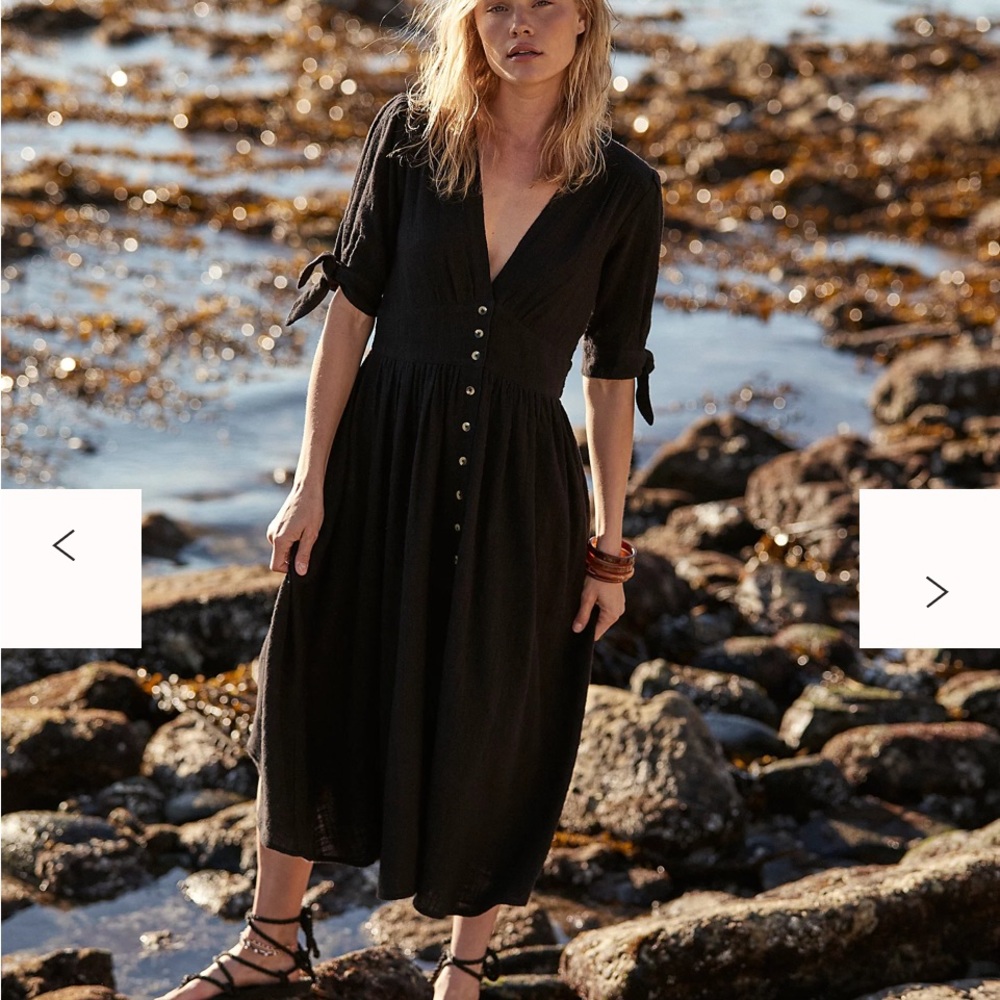 Free people love of my life dress black xs .